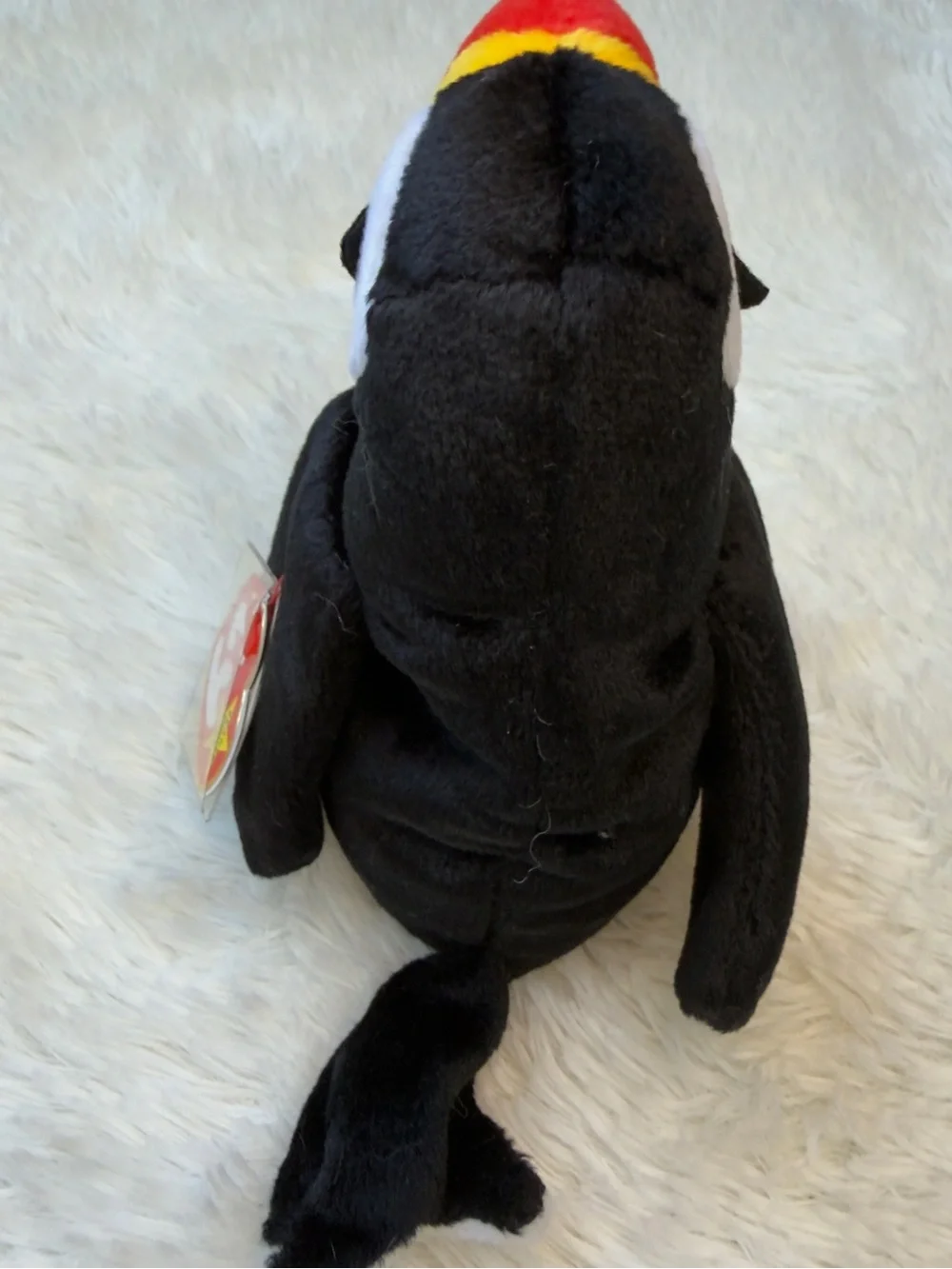 Ty Beanie Baby Plush Puffin in Black, White, Red & Yellow